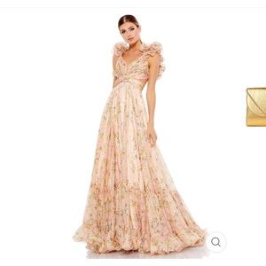 Max Duggal floral dress size 6 wore once excellent condition.